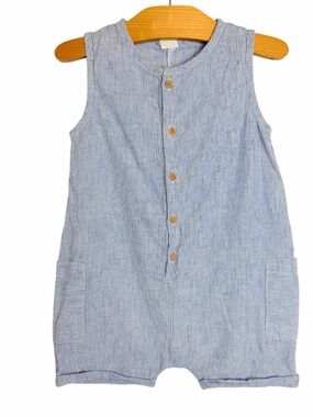 H&M Blue & White Pinstripe Baby Romper